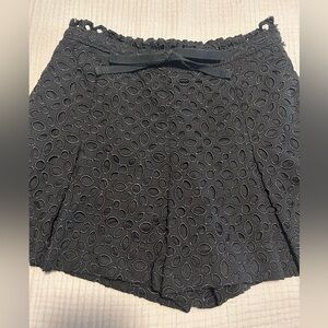 J. Crew Black Eyelet High Waist Shorts